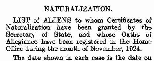 Naturalizations
 (1924)