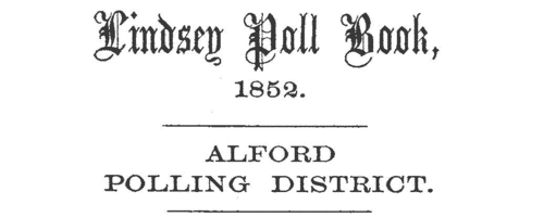 North Lincolnshire Voters: Saxby near Market Rasen
 (1852)