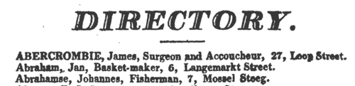 Cape Town Directory
 (1822)