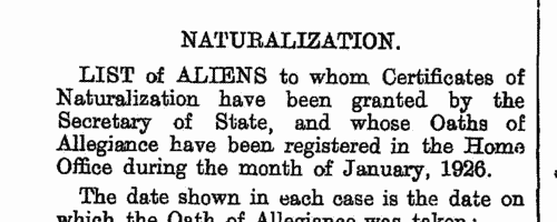 Naturalizations
 (1926)