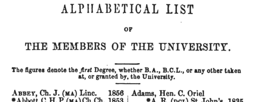 Members of Oxford University (1860)