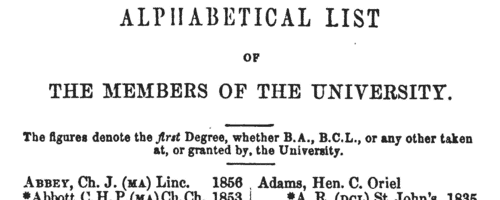 Members of Oxford University
 (1860)