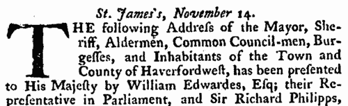 Inhabitants of Cirencester
 (1775)