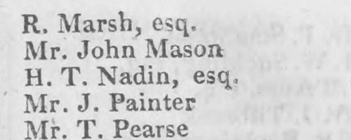 Subscribers to The Racing Calendar: Huntingdonshire
 (1813)