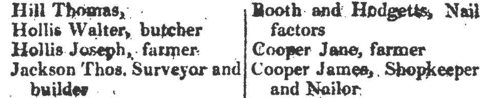 Staffordshire Villages Directory: Clent
 (1818)