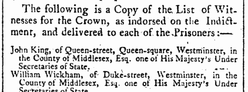 The Nore Mutiny: Witnesses for the Crown
 (1798)