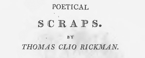 Subscribers to 'Poetical Scraps' (1803)