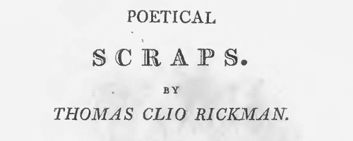 Subscribers to 'Poetical Scraps'
 (1803)