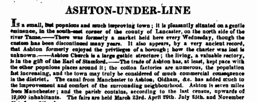 Ashton-under-Lyne Drapers and Hosiers
 (1818)