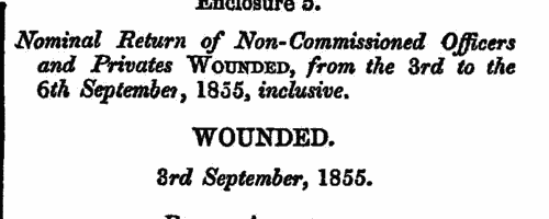 Killed before Sebastopol: 1st Battalion Scots Fusilier Guards
 (1855)