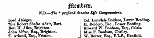 Members of the Sussex Archaeological Society
 (1858)