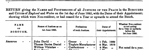 Justices of the Peace, Beverley
 (1885)