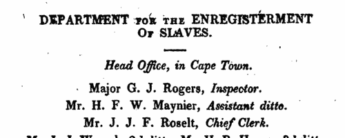 South African Officials
 (1822)