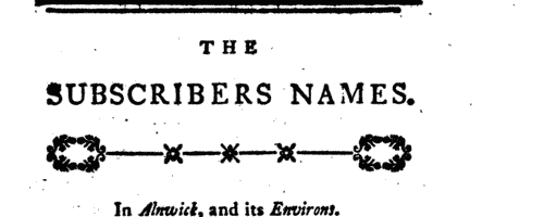 Subscribers to The Accomptant's Oracle: Alnwick
 (1771)