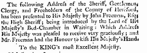 Herefordshire Freeholders Deploring the American Rebellion (1775)