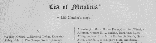 Members of the Royal Agricultural Society of England
 (1861)