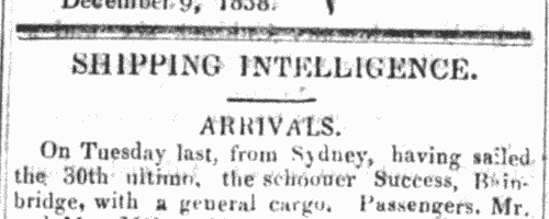 Masters of Ships at Port Phillip
 (1838)