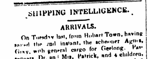 Masters of Ships at Port Phillip
 (1839)