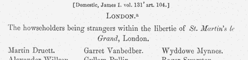 Foreigners in London: St Martin le Grand
 (1621)