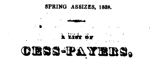 Kilkenny Cess Payers: Cranagh Barony
 (1838)