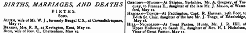 Births: Girls
 (1869)