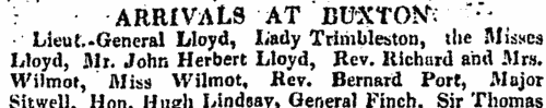 Visitors to Buxton, Derbyshire
 (1833)