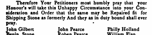 Inhabitants of the Isle of Portland, Dorset
 (1735)