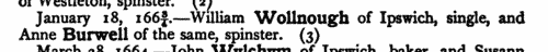 Suffolk Archdeaconry Marriage Licences: Bridegrooms
 (1664)