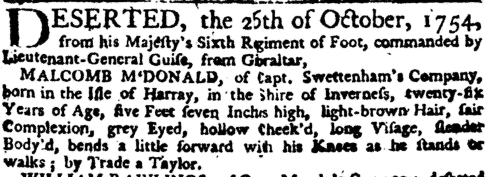 Northamptonshire Deserters (1775)