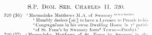 Carmarthenshire Nonconformists (1672)