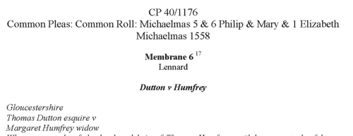 Bedfordshire Entries in the Common Pleas (1558)