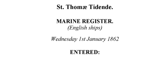 Masters of English Merchantmen at St Thomas (1862)