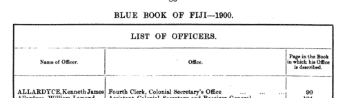 Civil Administration in Fiji (1900)