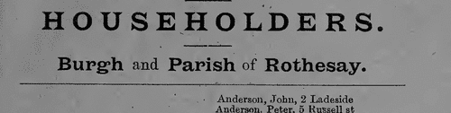 Residents of Rothesay (1913)